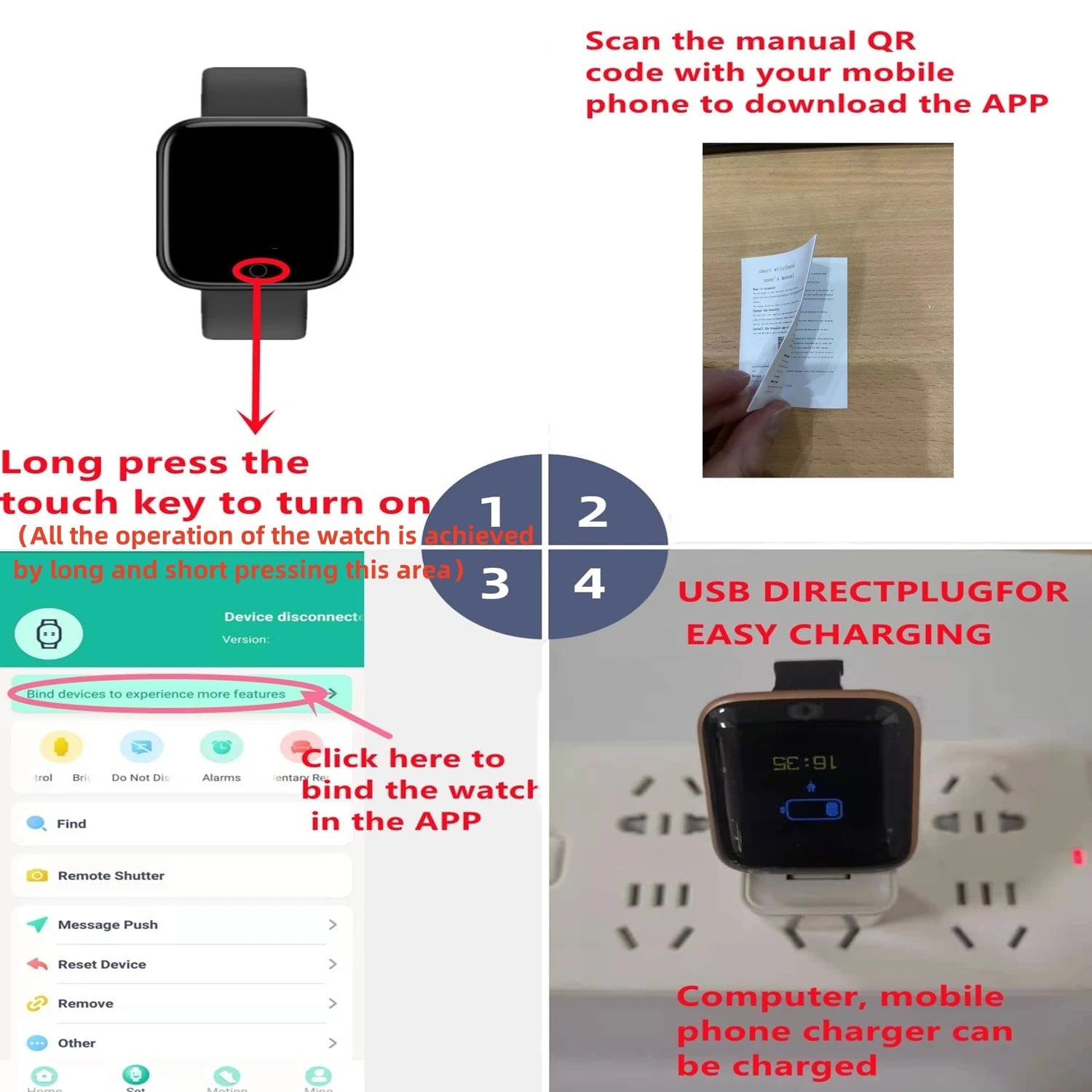 Smart Watch For Women - Bluetooth Connected Phone Player Music Fitness Sport Bracelet