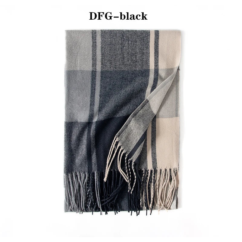 Men's Fashion Winter Scarf  With Tassel Cashmere Wrap