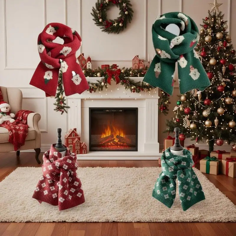 Christmas Tree Patterned Winter Neck Scarf