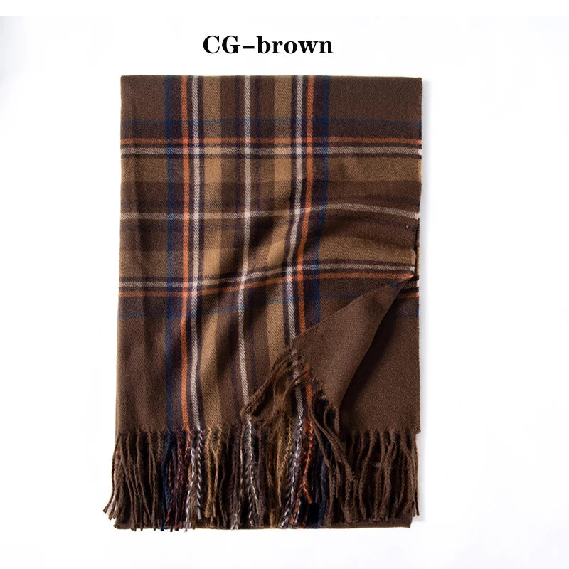Men's Fashion Winter Scarf  With Tassel Cashmere Wrap