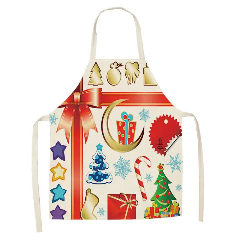 Matching Parent & Child Christmas Linen Blend Apron