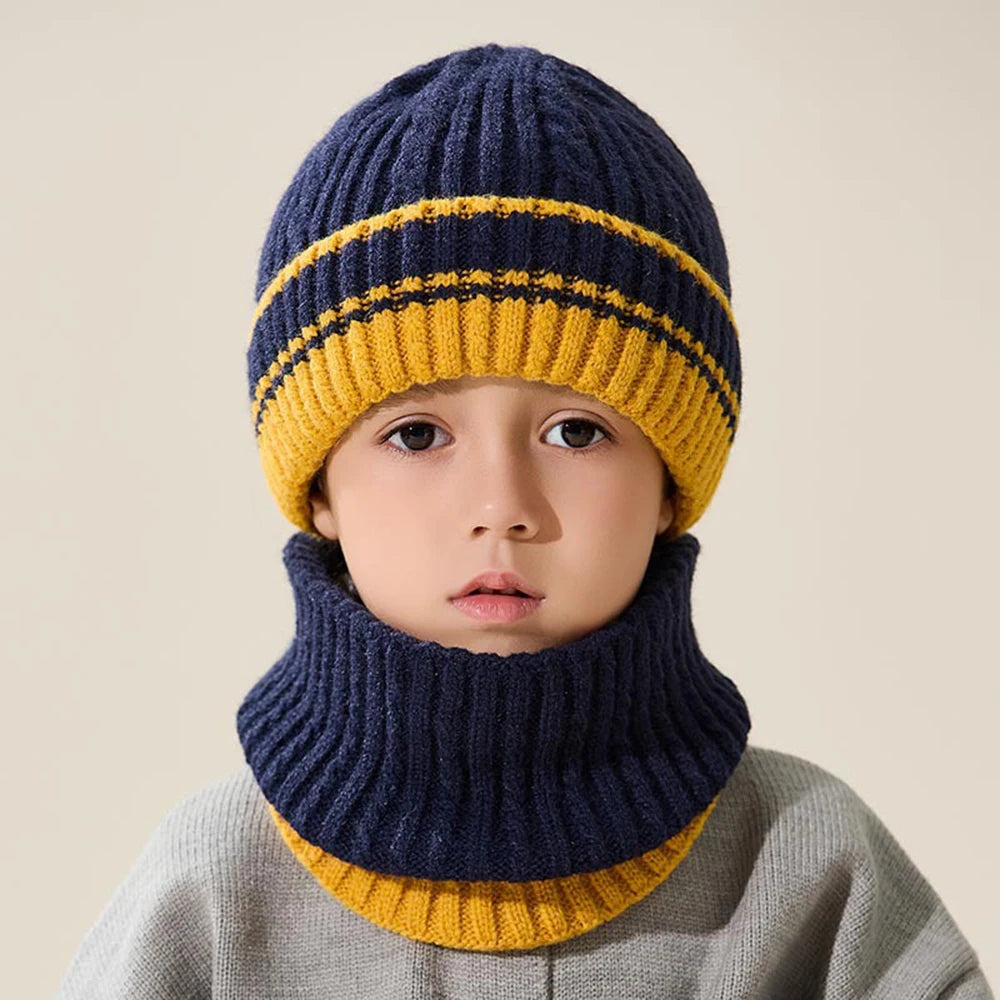Children's Wool Knitted Hat & Scarf Set
