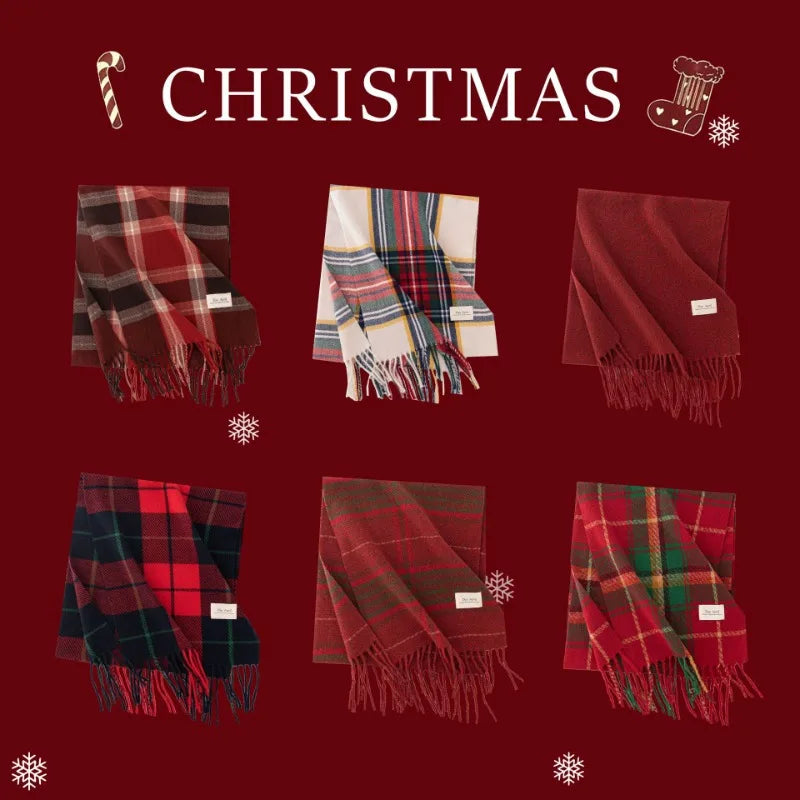 Christmas Red Checkered Versatile Scarf