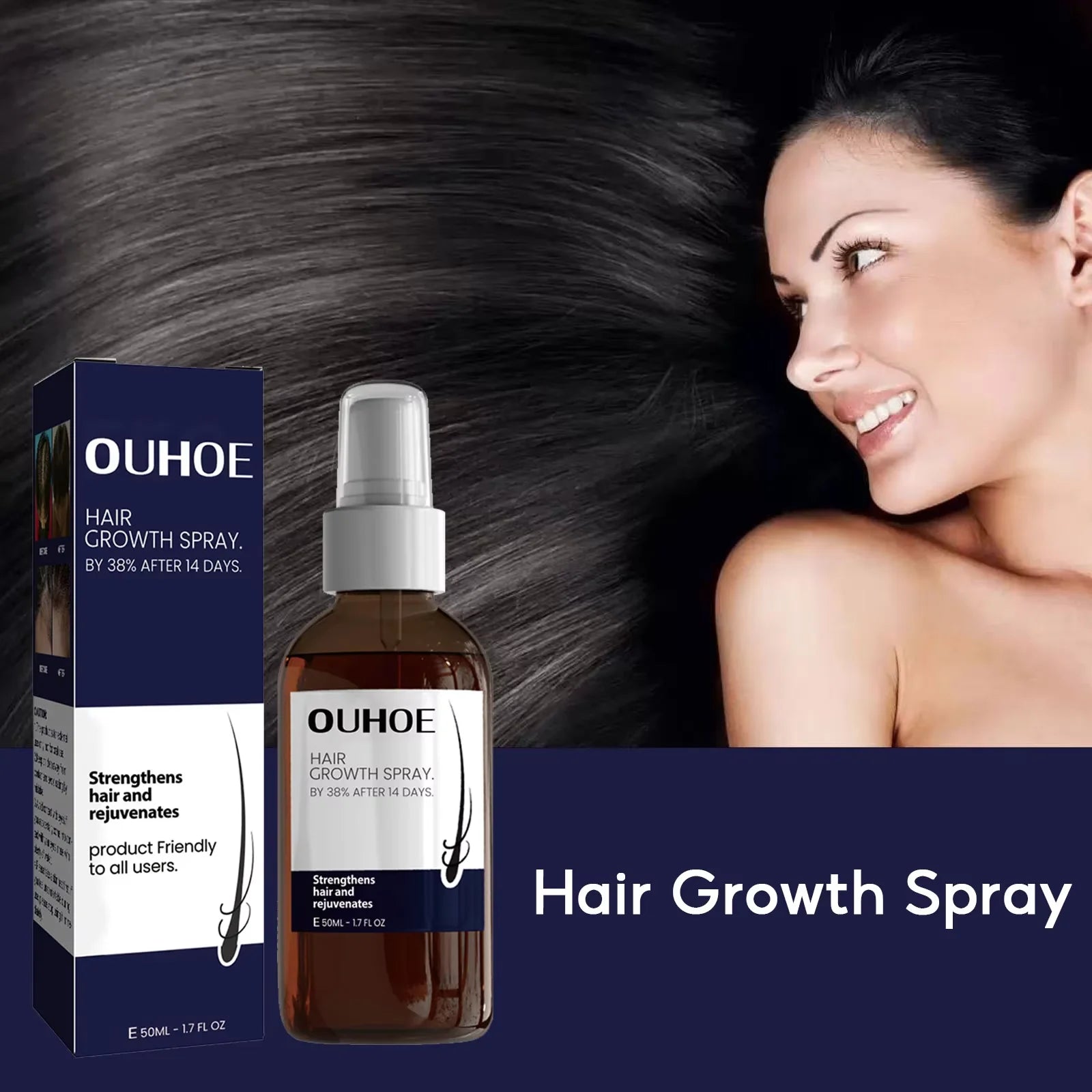 OUHOE Hair Repair Growth Spray - Made with Natural Plants