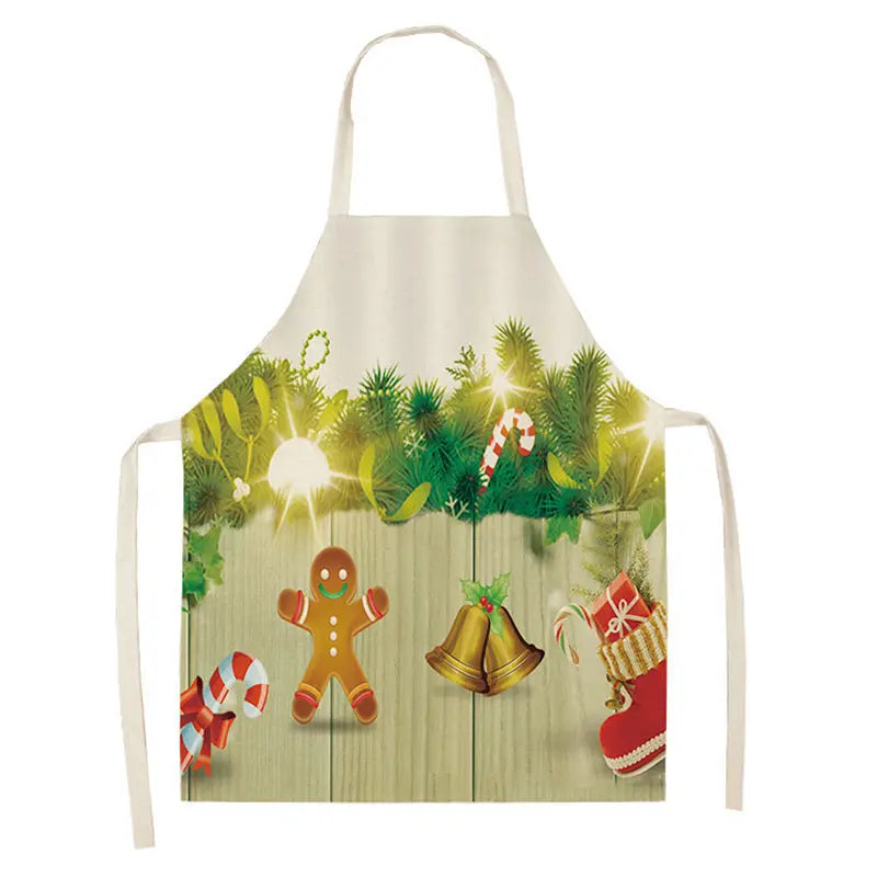 Matching Parent & Child Christmas Linen Blend Apron