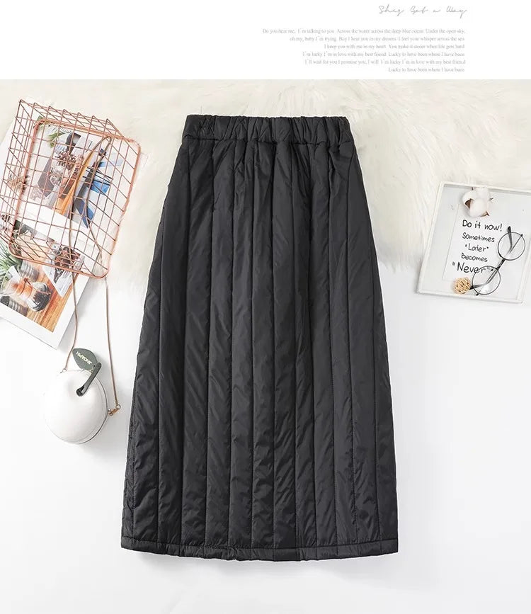 Windproof Cotton High Waist Women's A-Line Skirt