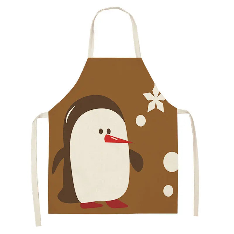 Matching Parent & Child Christmas Linen Blend Apron