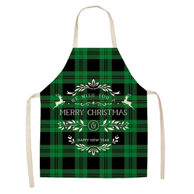 Linen Merry Christmas Apron for Home Kitchen