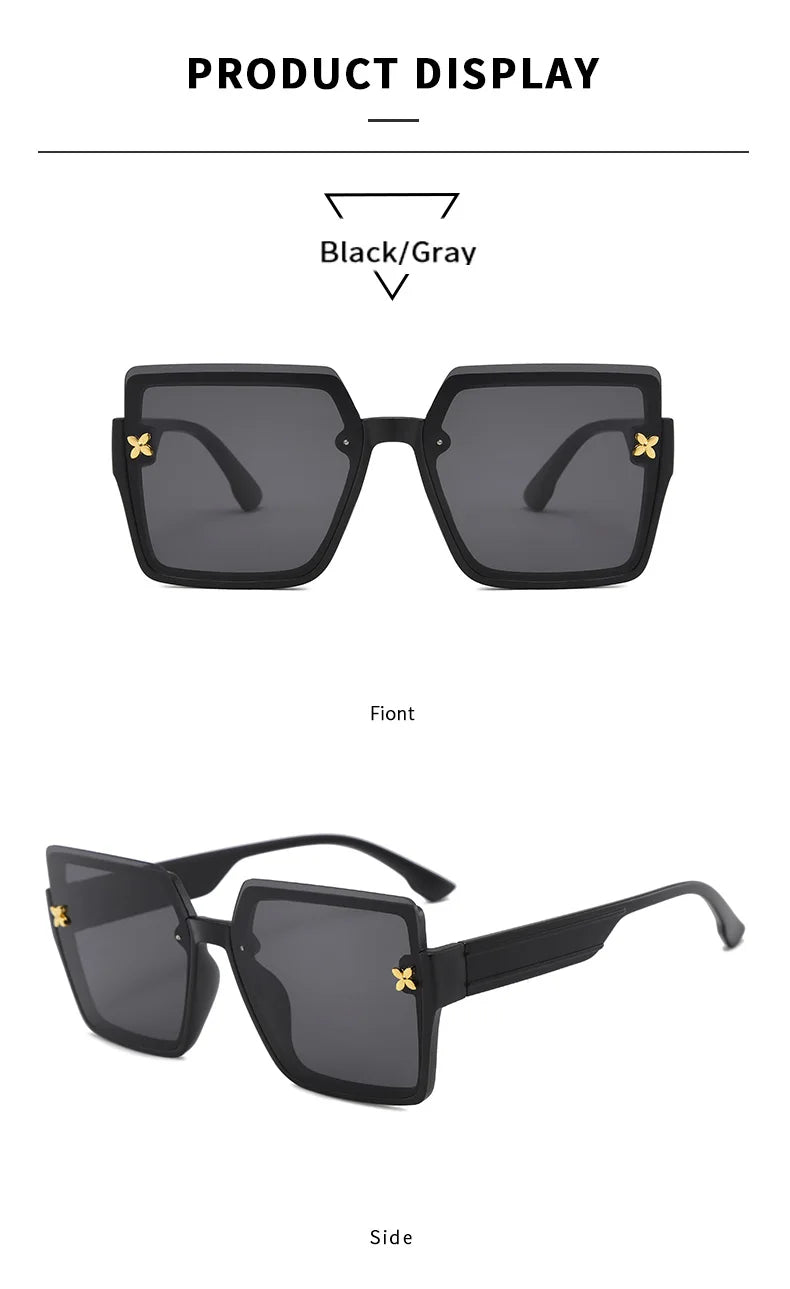 Niche Exquisite Square Sun Glasses - Protective Glasses UV400