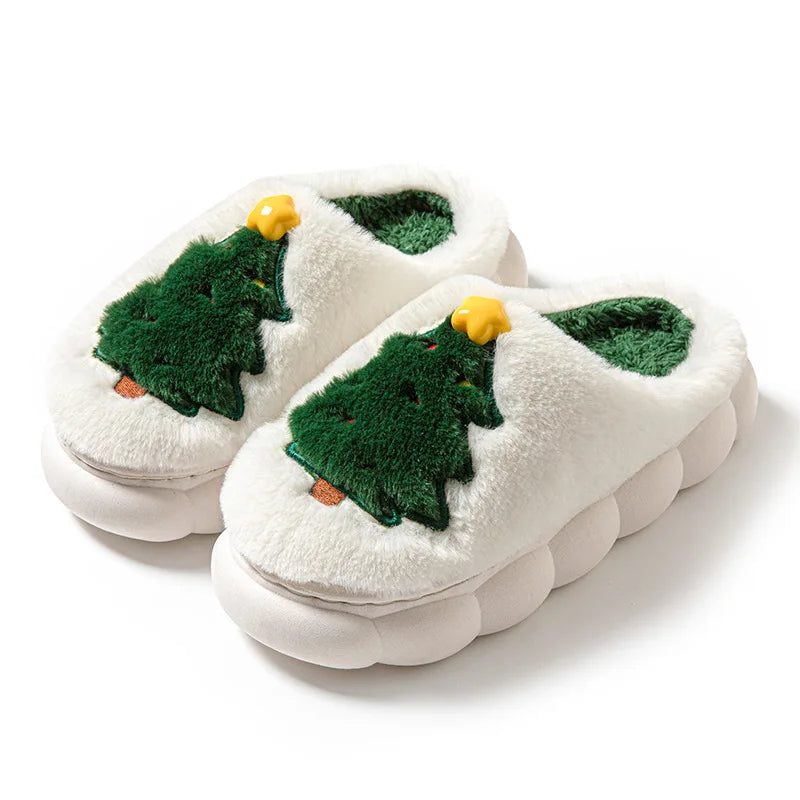 Christmas Themed Soft Cotton Plush Slippers