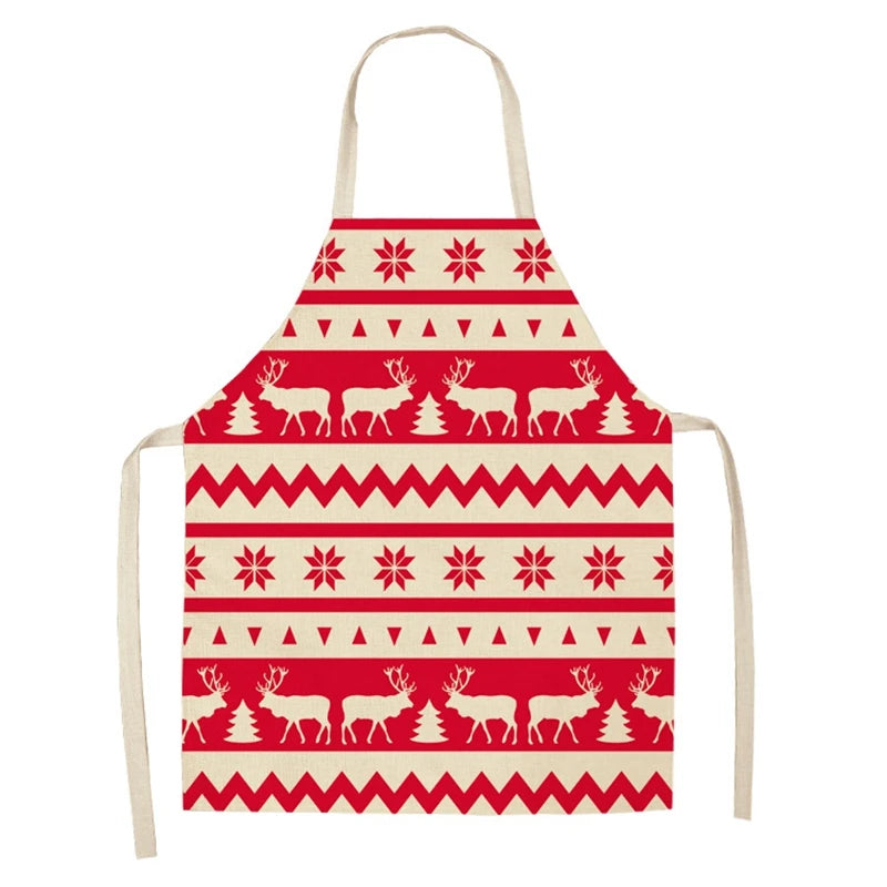 Linen Merry Christmas Apron for Home Kitchen