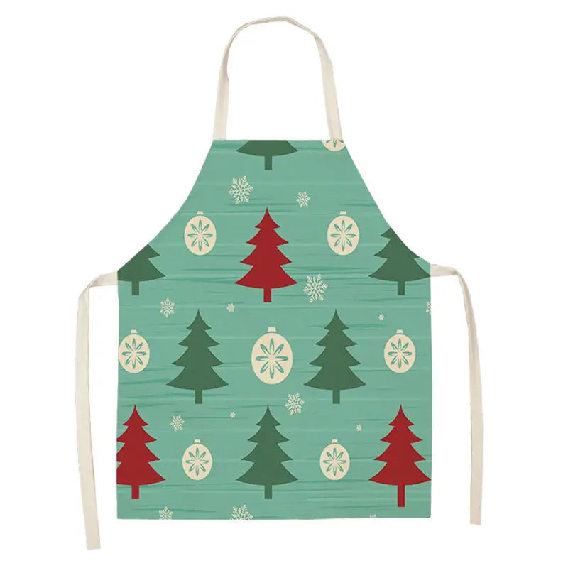 Matching Parent & Child Christmas Linen Blend Apron