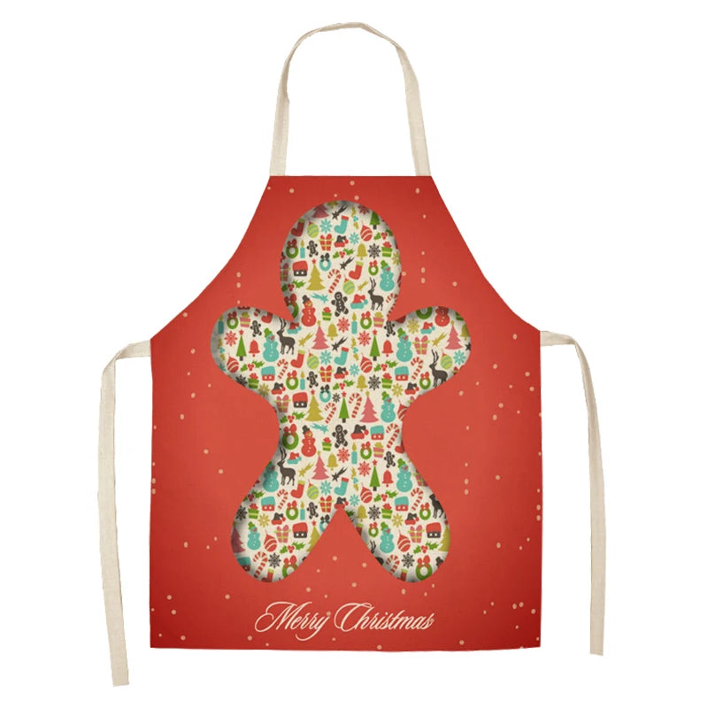 Linen Merry Christmas Apron for Home Kitchen