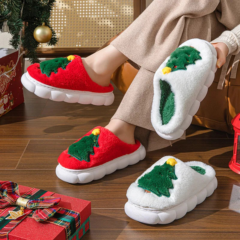 Christmas Themed Soft Cotton Plush Slippers