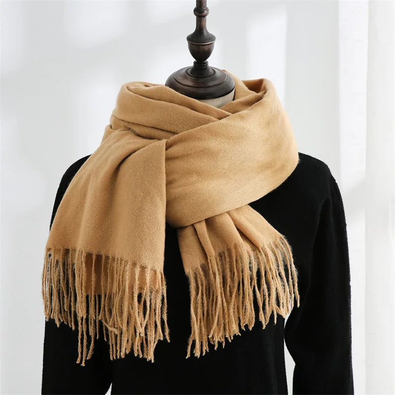 Men's Fashion Winter Scarf  With Tassel Cashmere Wrap