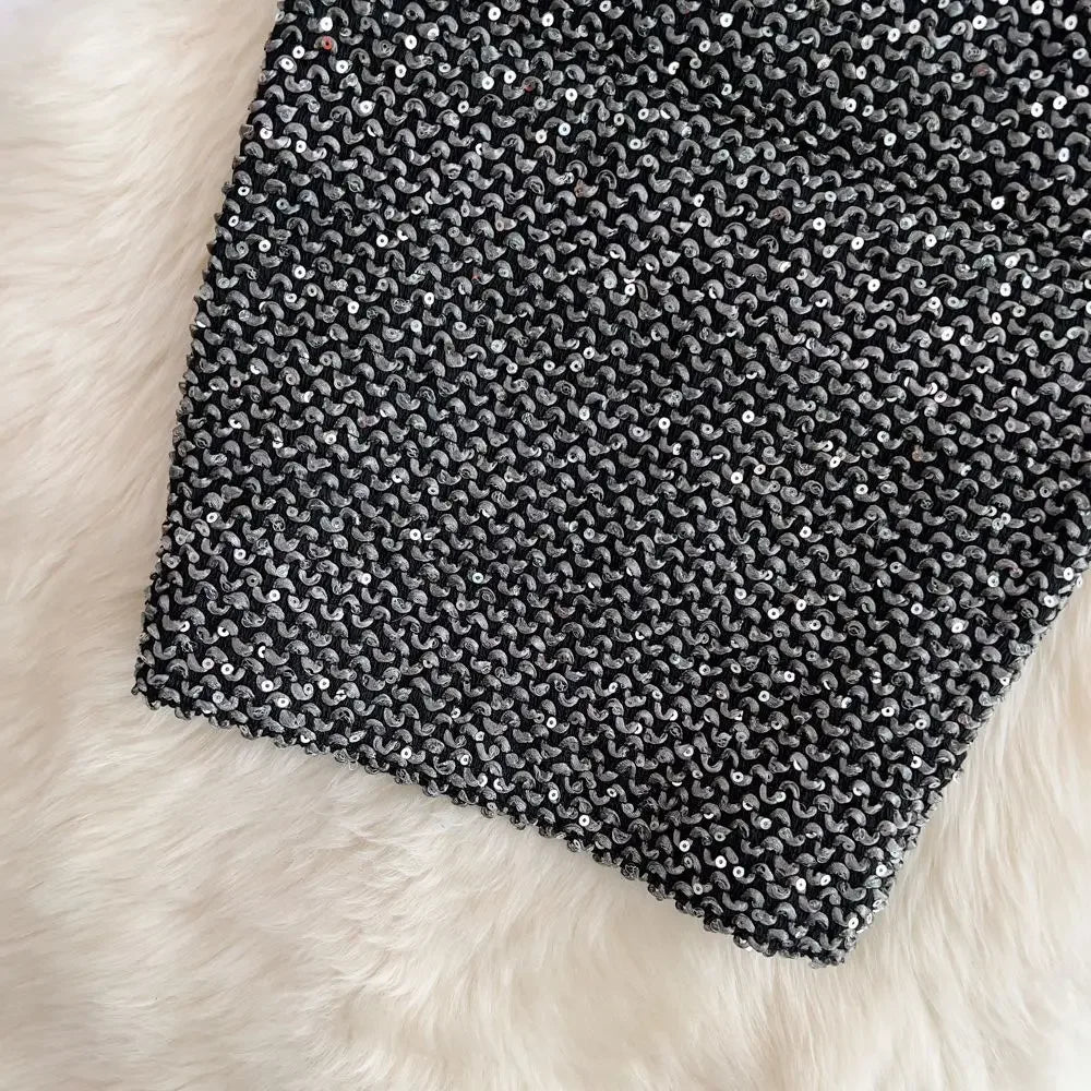 Stylish Sequin Formal Fitting Office Skirt