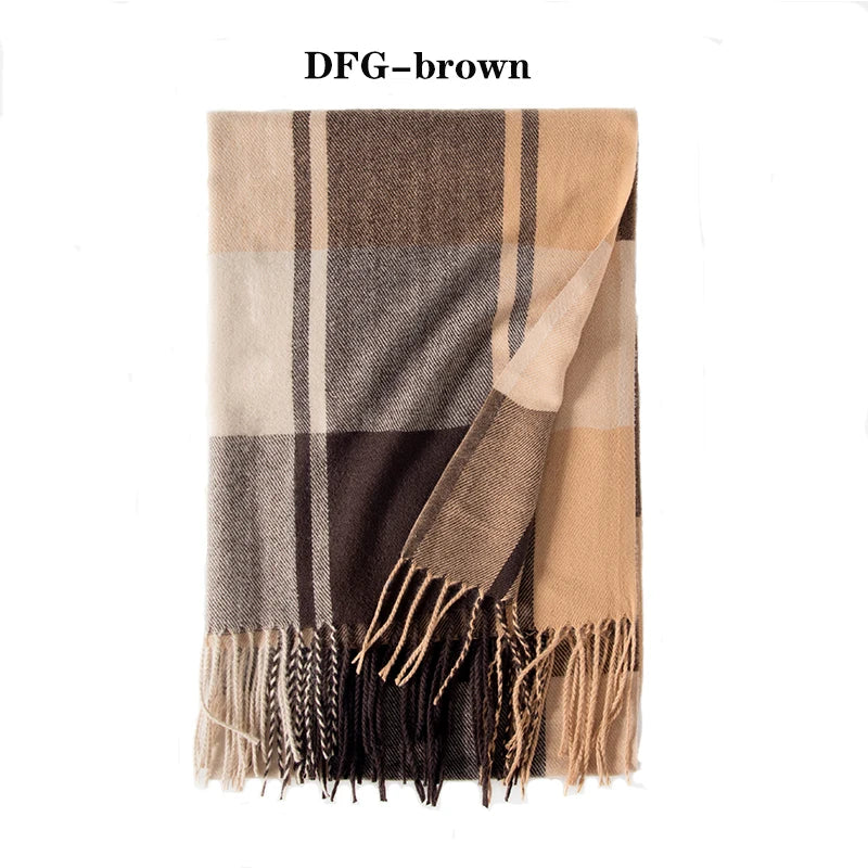 Men's Fashion Winter Scarf  With Tassel Cashmere Wrap