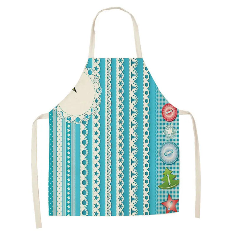 Matching Parent & Child Christmas Linen Blend Apron