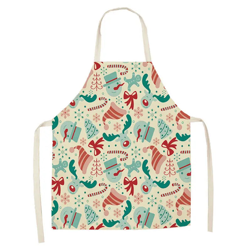 Matching Parent & Child Christmas Linen Blend Apron