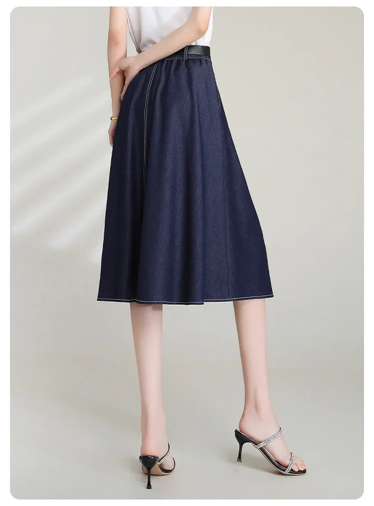 LOUIS YAO  Knee Length Jean Skirt