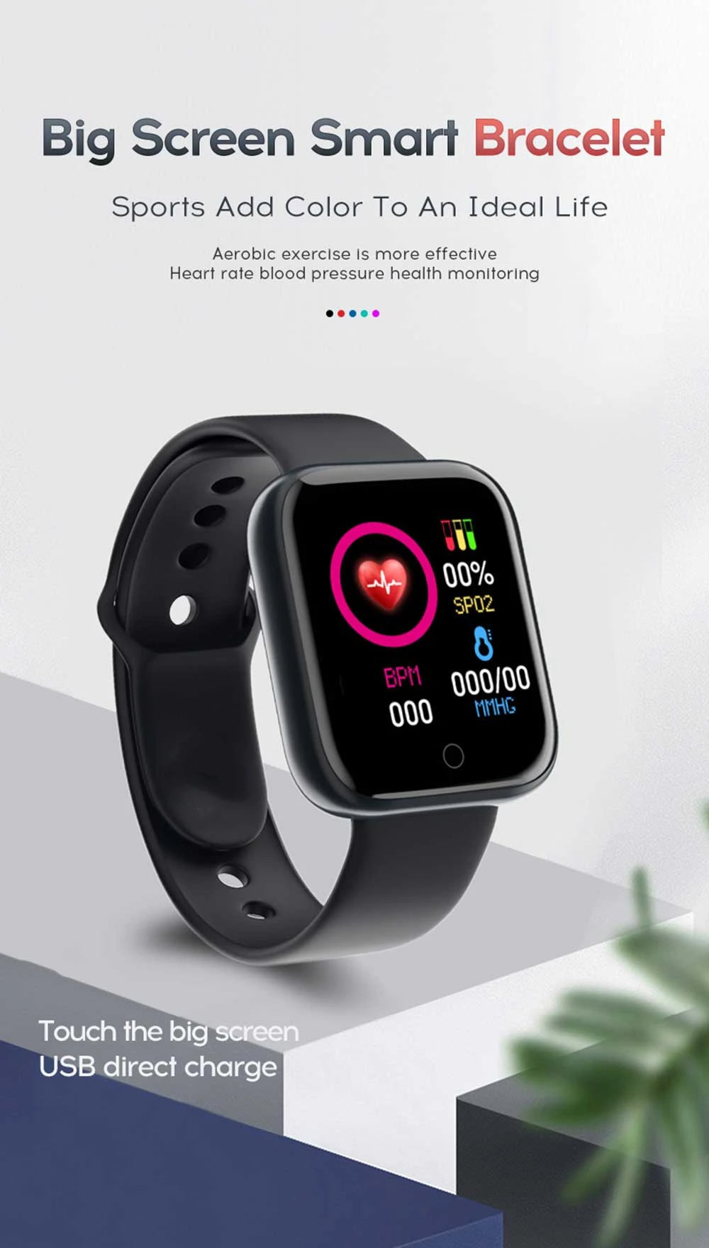 Smart Watch For Women - Bluetooth Connected Phone Player Music Fitness Sport Bracelet