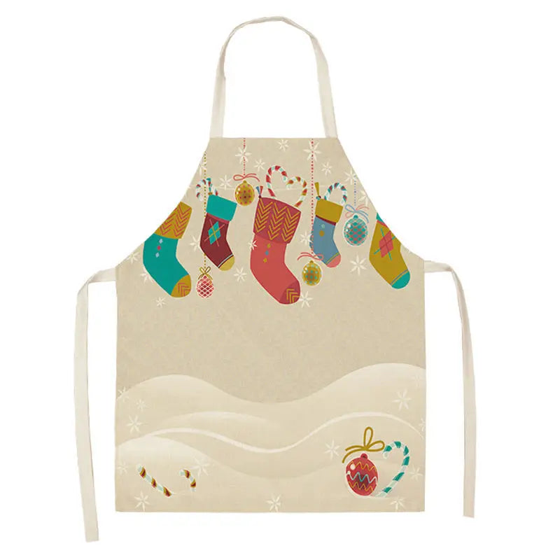 Matching Parent & Child Christmas Linen Blend Apron