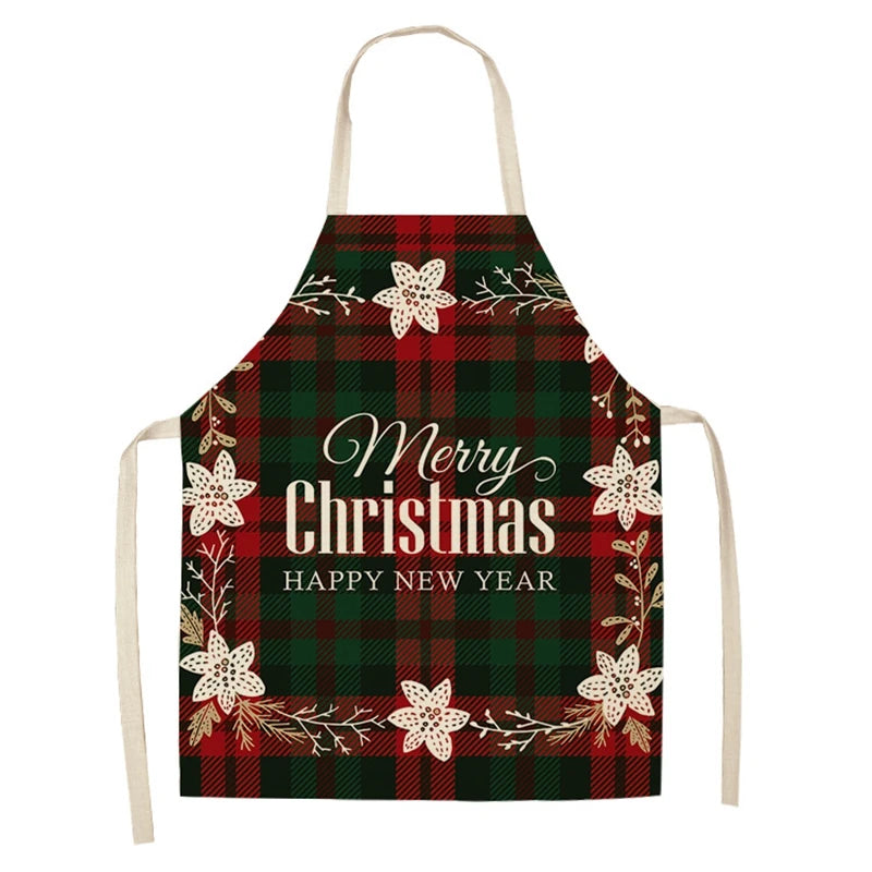 Linen Merry Christmas Apron for Home Kitchen