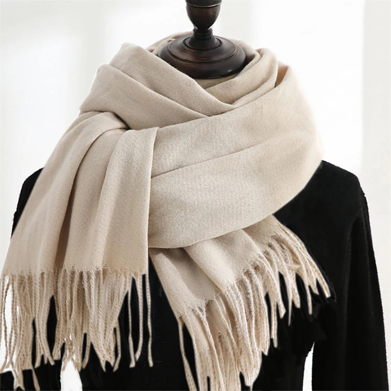 Men's Fashion Winter Scarf  With Tassel Cashmere Wrap