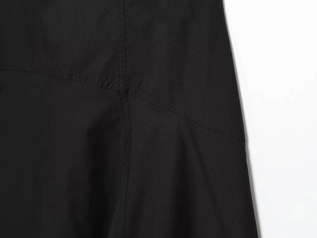 New Winter Casual Fashion Black Zipper Midi Skirts