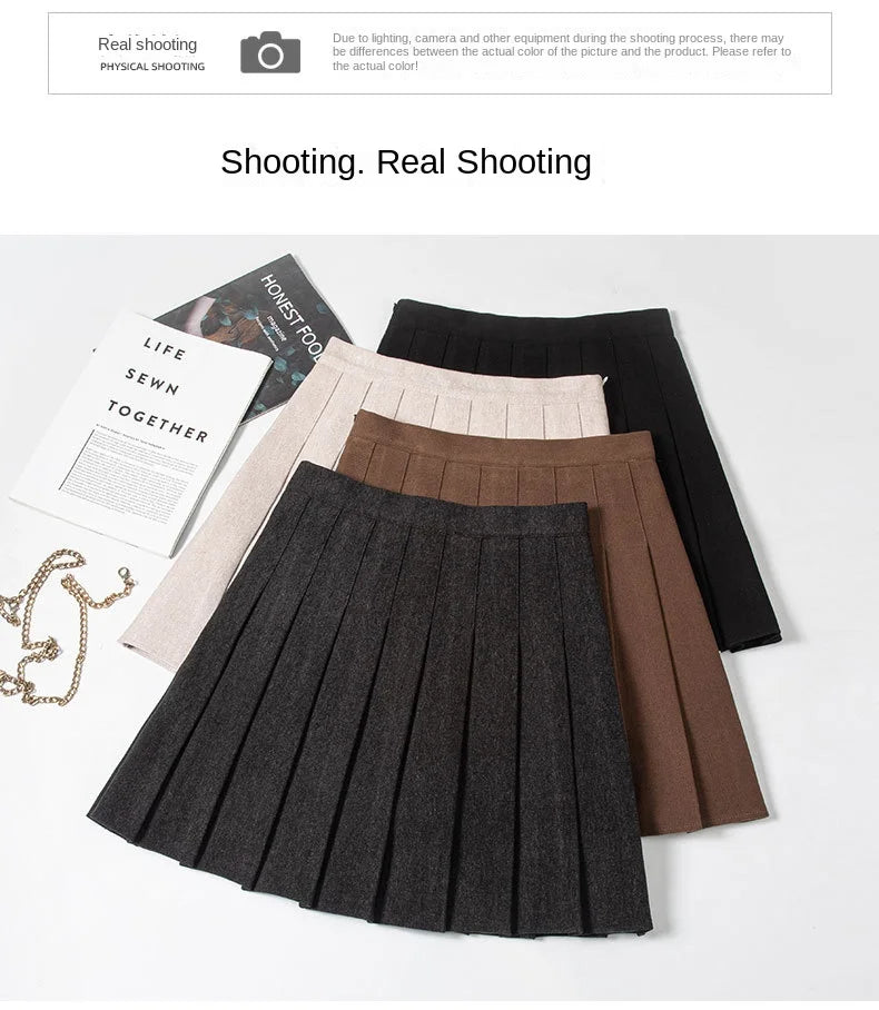 Pleated High Waisted Winter Skirt