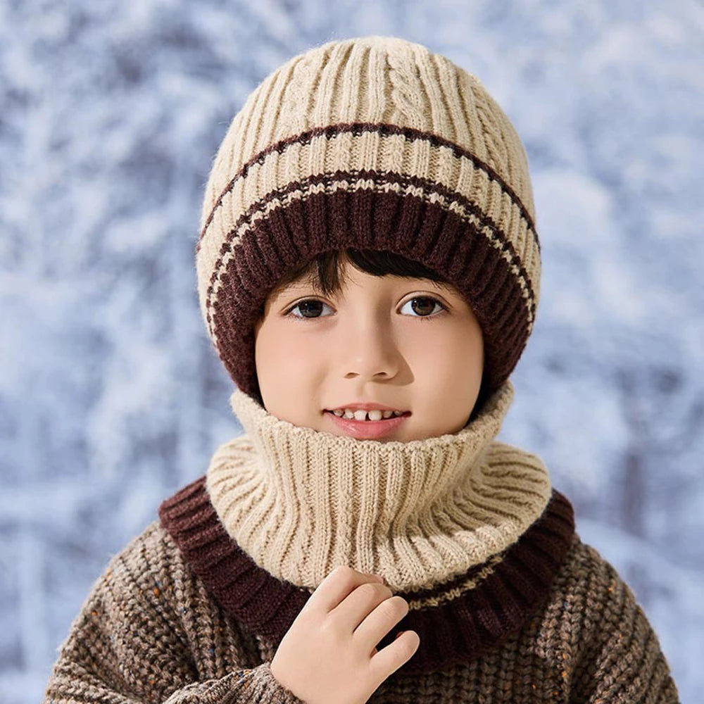 Children's Wool Knitted Hat & Scarf Set
