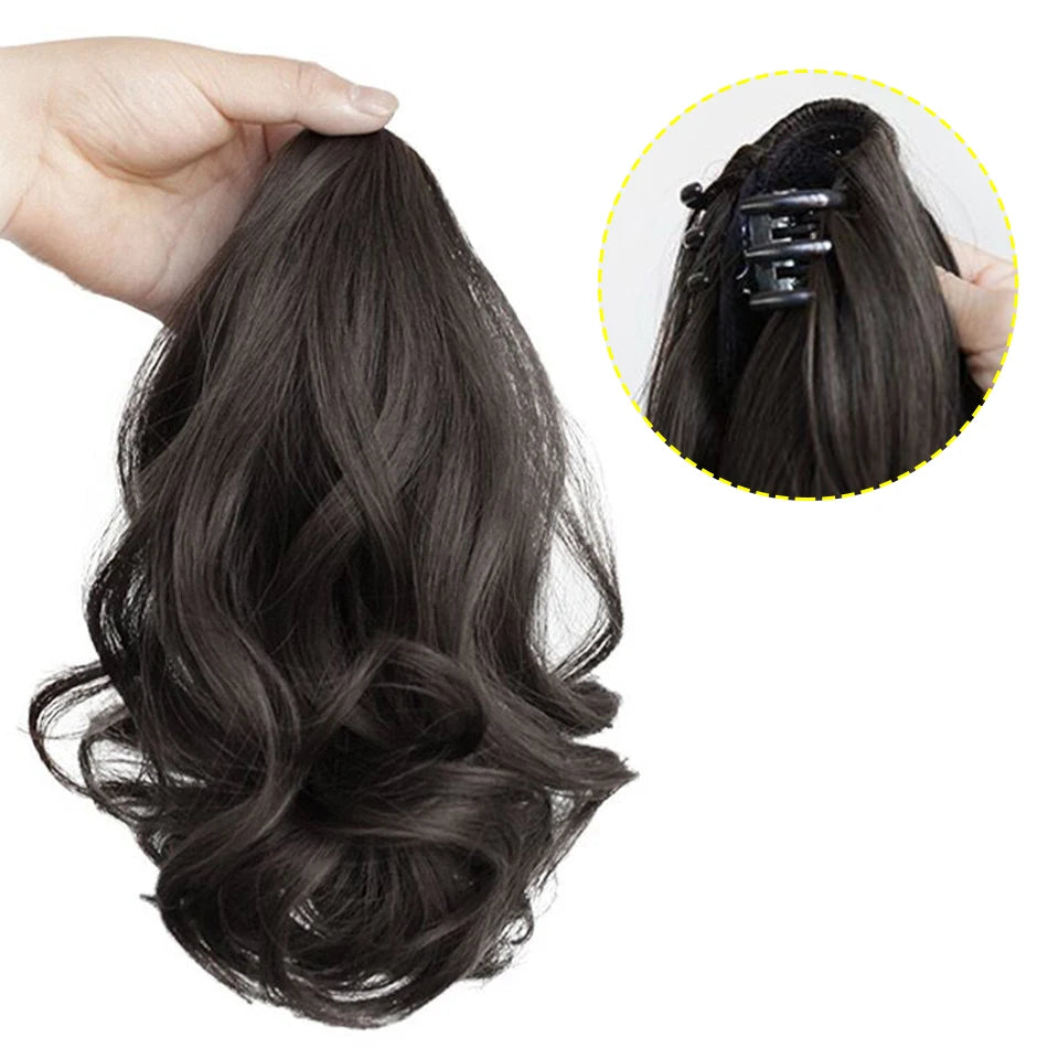 Synthetic Short Curly Wig Ponytail 12Inch Claw Clip-In