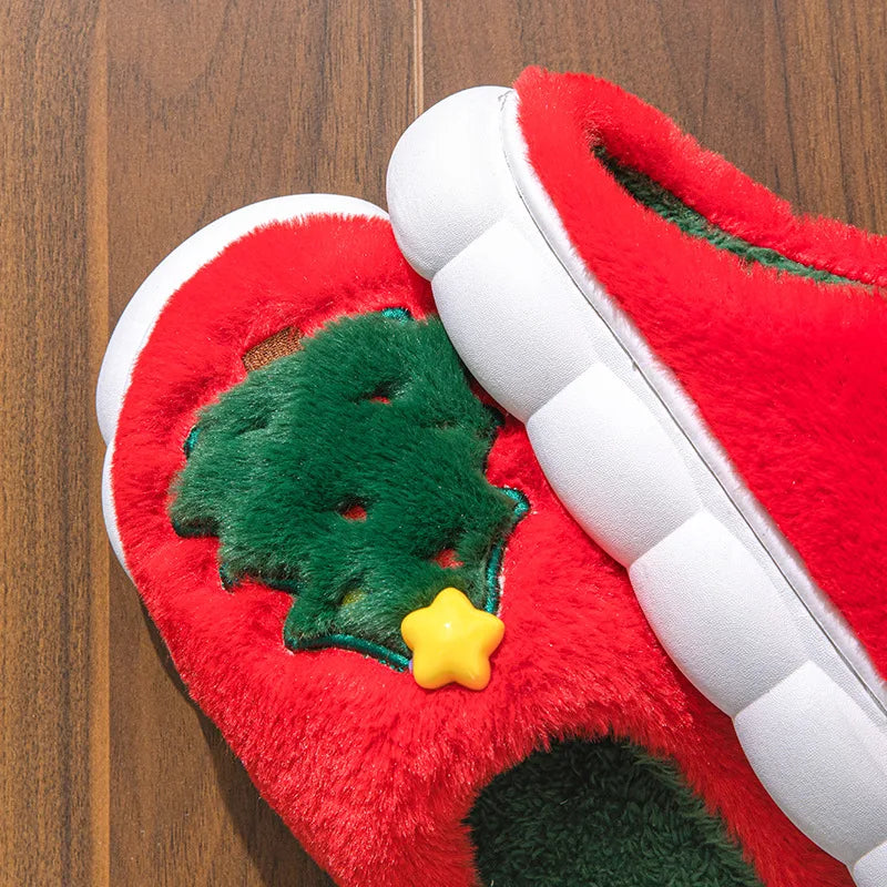 Christmas Themed Soft Cotton Plush Slippers