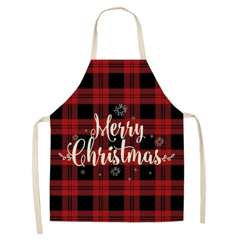 Linen Merry Christmas Apron for Home Kitchen