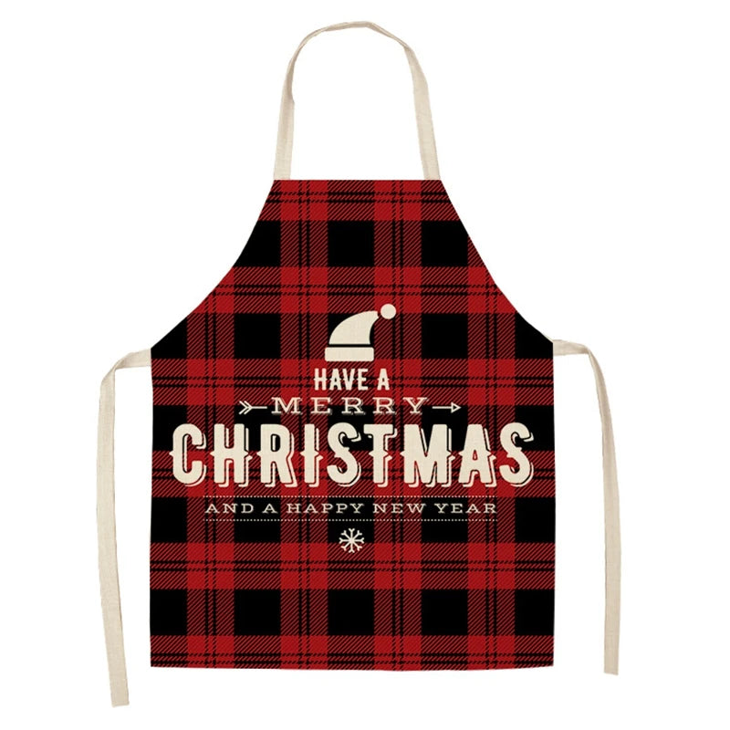 Linen Merry Christmas Apron for Home Kitchen