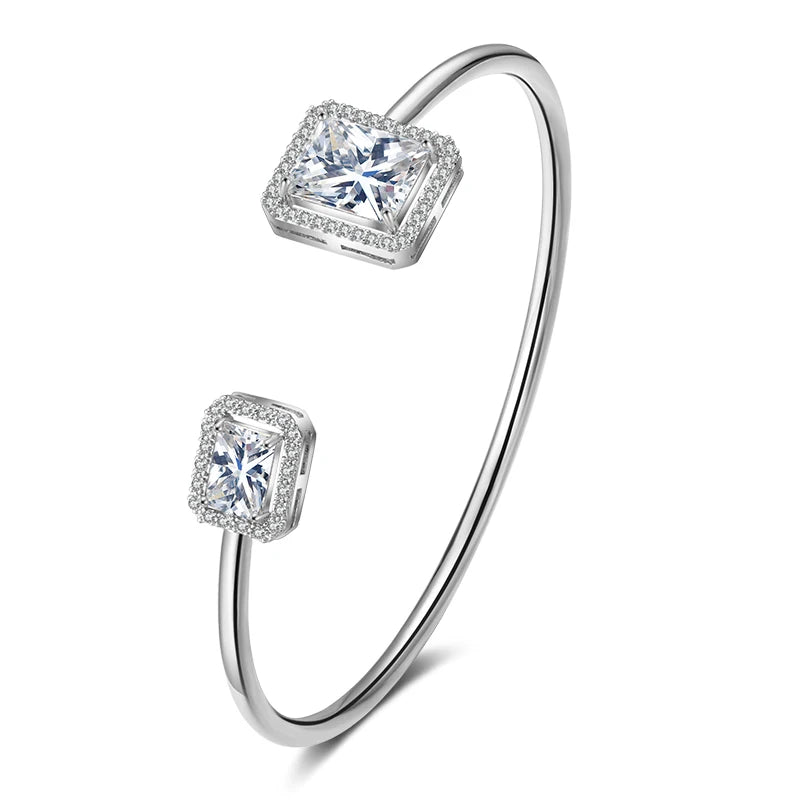 Luxury Gold Color Cuff Fashion Bangles - Cubic Zirconia