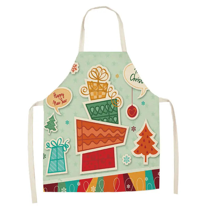 Matching Parent & Child Christmas Linen Blend Apron