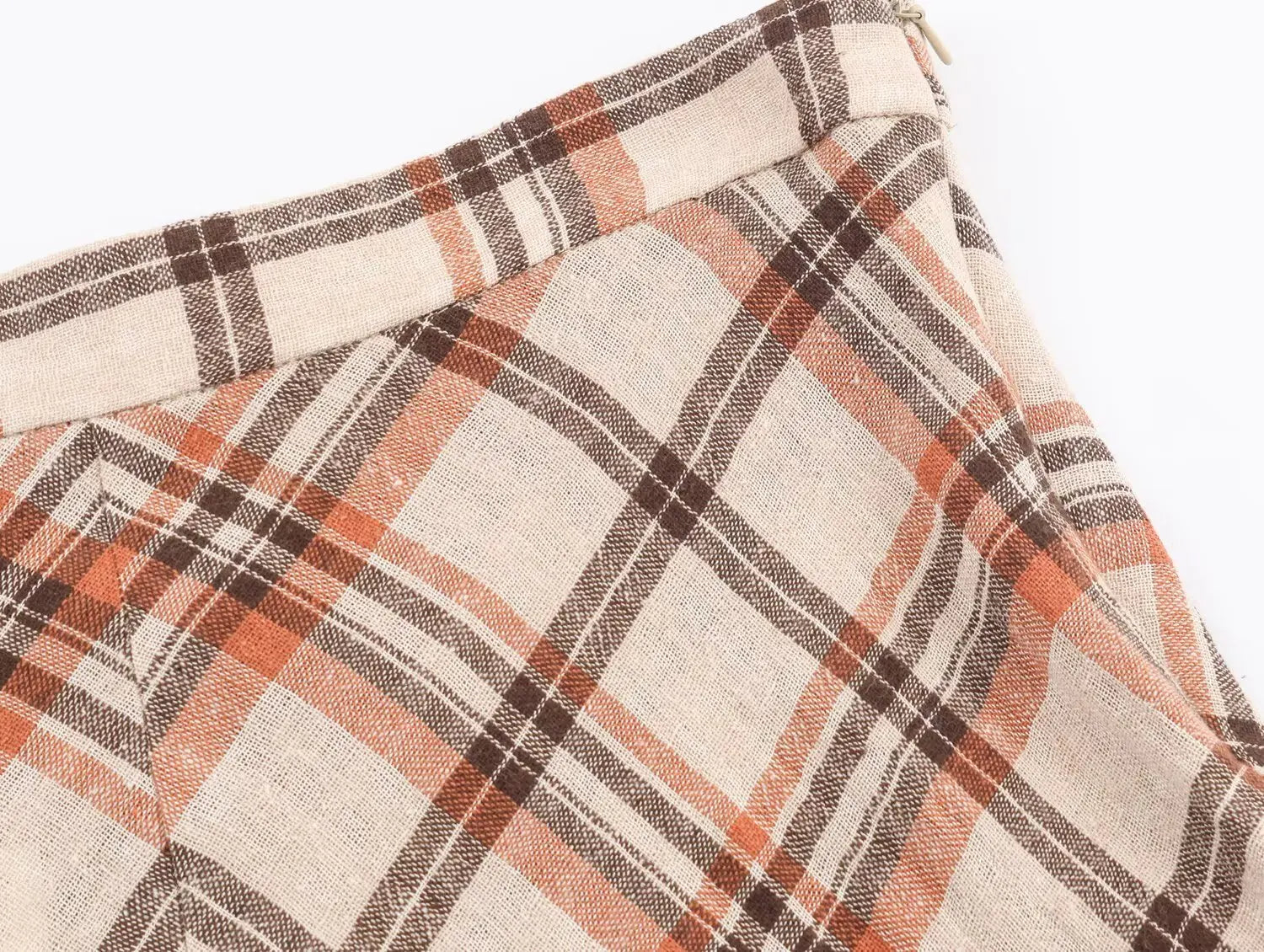 New Fashion Checkered Print Elegant High Waist Skirts