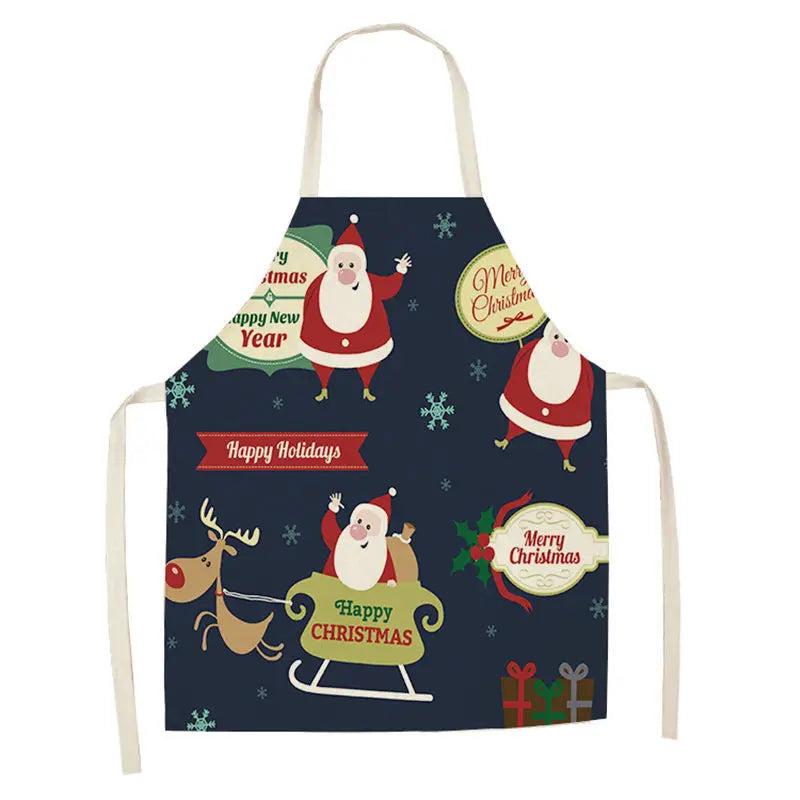 Matching Parent & Child Christmas Linen Blend Apron
