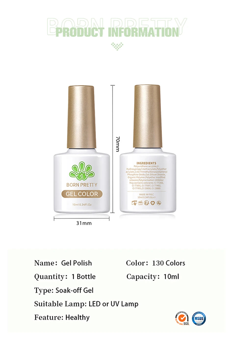 BORN PRETTY Gel Semi Permanent Nail Polish