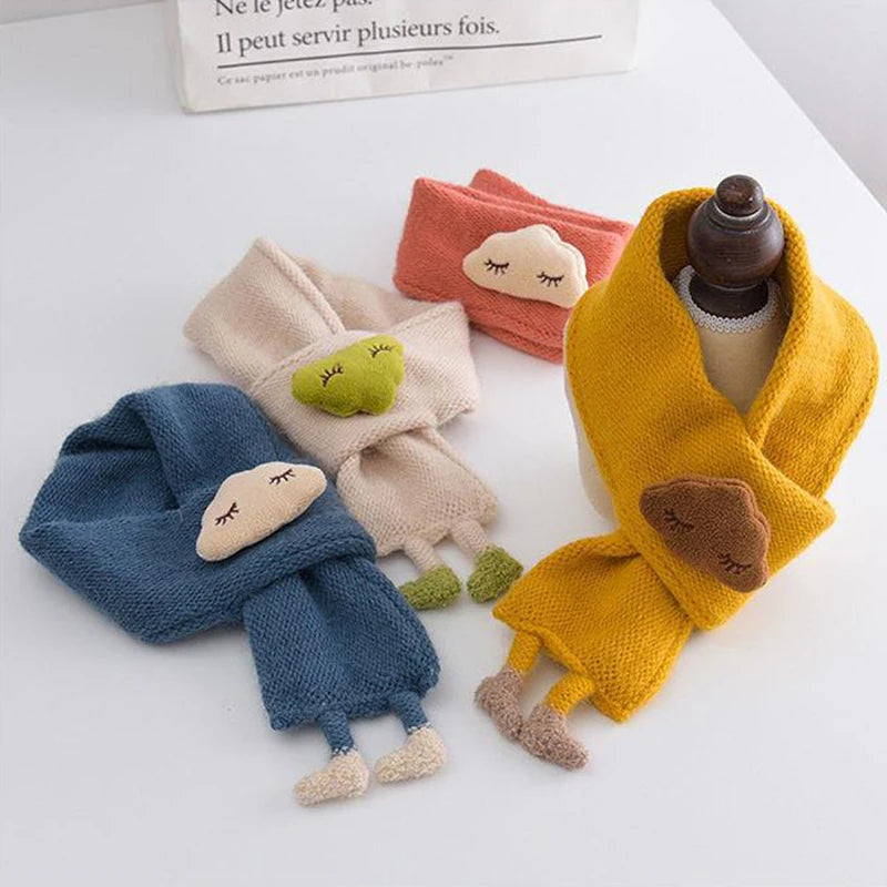 Cute Cloud 3D Doll Baby Knitted Neckerchief - 1 to 5 year