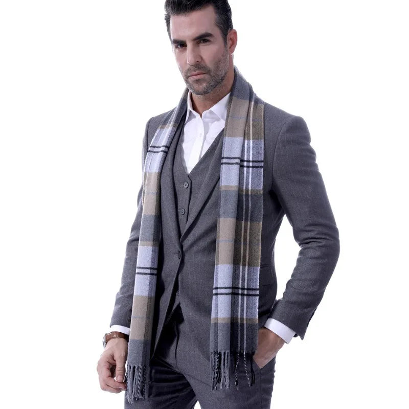 Classic Men's Faux Cashmere Winter Scarf for Man  - Great Christmas Gift