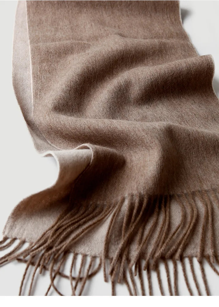 Men's Double-Sided Solid Wool Business Scarf