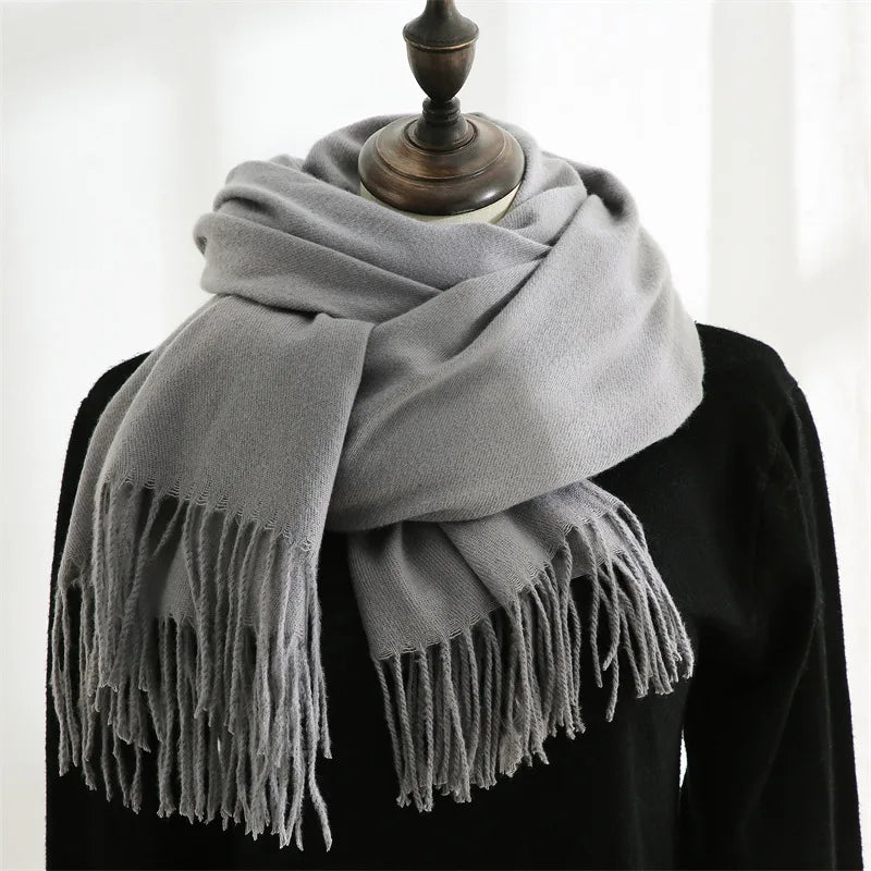 Men's Fashion Winter Scarf  With Tassel Cashmere Wrap