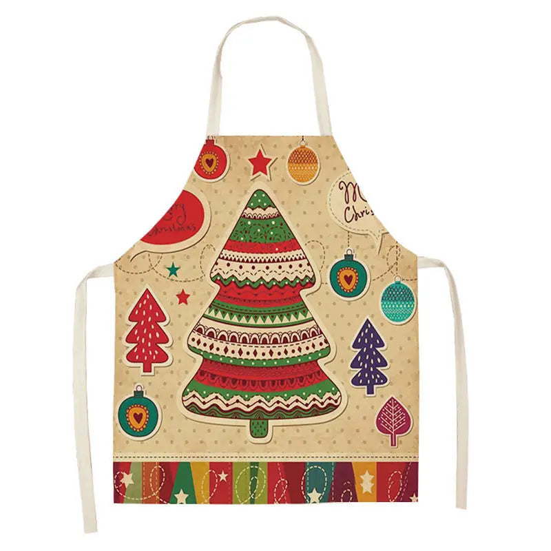 Matching Parent & Child Christmas Linen Blend Apron