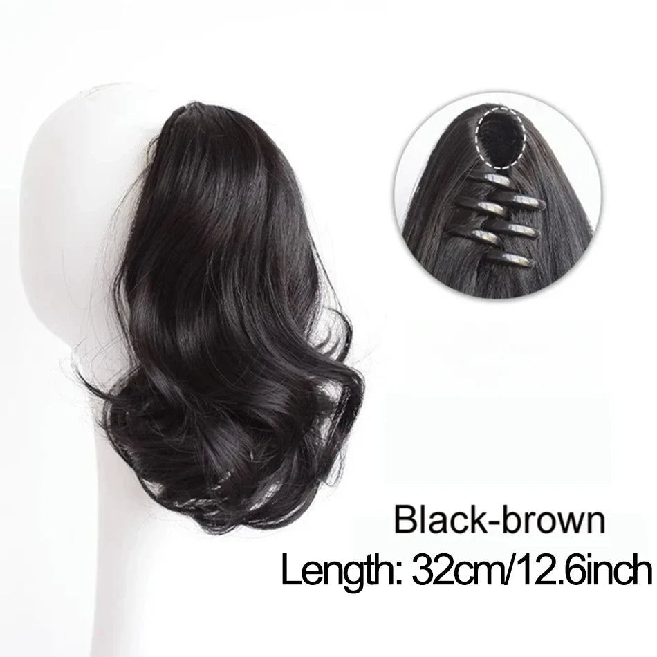 Synthetic Short Curly Wig Ponytail 12Inch Claw Clip-In
