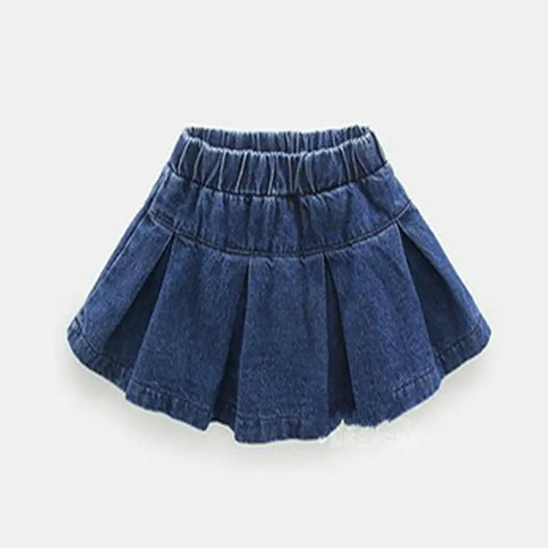 Girls New Casual Fashion Jean Skirt - Solid Color Lightweight Loose and Comfortable