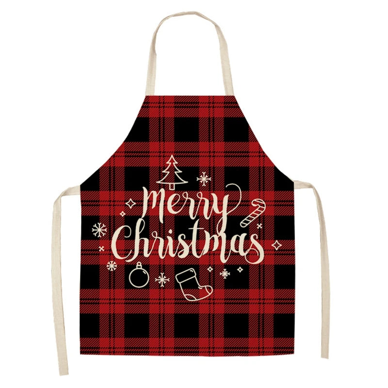 Linen Merry Christmas Apron for Home Kitchen