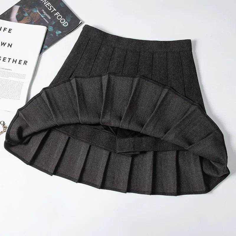 Pleated High Waisted Winter Skirt