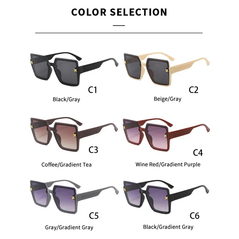 Niche Exquisite Square Sun Glasses - Protective Glasses UV400